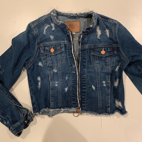 BBJ Jackets & Blazers - Women's Distressed Blue Jean Jacket